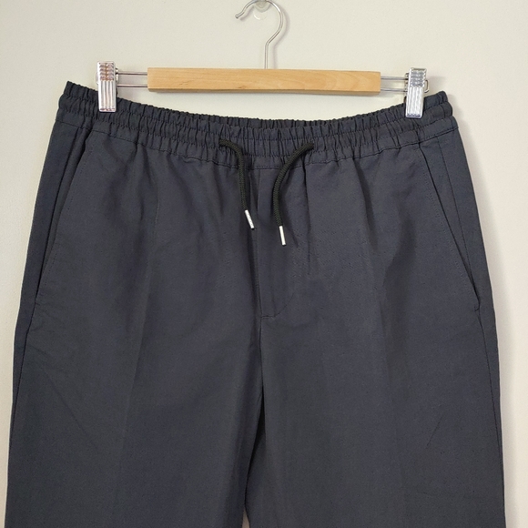 NWT Sandro Smart Cotton Linen Trousers Size US 34 EU 42 Navy Blue - Picture 7 of 15